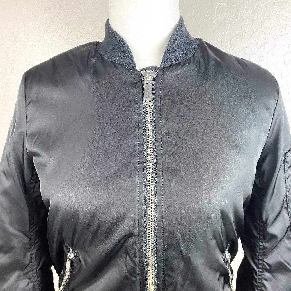 Aritzia The Group Babaton Gilman Sky Captain Black Bomber Jacket Size XS - Picture 6 of 12